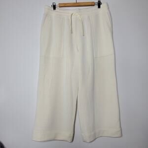 Smartwool Women's Recycled Terry Crop Wide Leg Pant In Almond NEW WITH TAGS